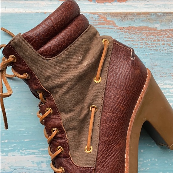 Sperry Like New Trinity Heeled Lace Up Boots 7.5M - Picture 2 of 7